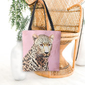 Gold and Pink Wild Leopard Tote Bag
