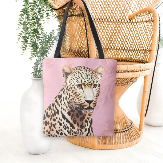 Gold and Pink Wild Leopard  Tote Bag