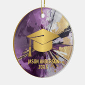 Gold and Purple Custom Graduation Ornament (Links)