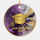 Gold and Purple Custom Graduation Ornament (Achterkant)