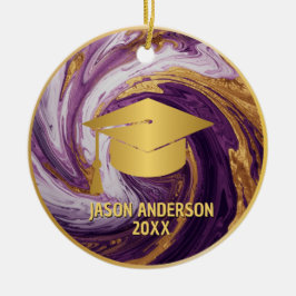 Gold and Purple Custom Graduation Ornament