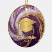 Gold and Purple Custom Graduation Ornament (Links)