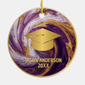 Gold and Purple Custom Graduation Ornament (Achterkant)