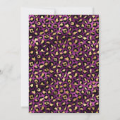 Gold and Purple Leopard Print Birthday Party Kaart (Achterkant)