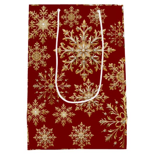 Gold and Red Gift Bag Medium Cadeauzakje (Achterkant)