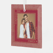 Gold and Red Photo Glas Ornament (Voorkant links)