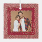 Gold and Red Photo Glas Ornament (Voorkant)