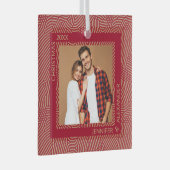 Gold and Red Photo Glas Ornament (Voorkant Rechts)