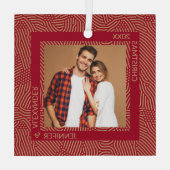 Gold and Red Photo Glas Ornament (Achterkant)
