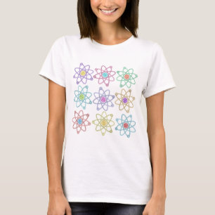 Gold and Silver Atomic Structern Pattern Science T-shirt