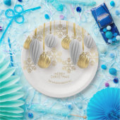 Gold and Silver Christmas Ornaments Papieren Bordje (Feest)