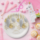 Gold and Silver Christmas Ornaments Papieren Bordje (Feest)