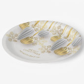 Gold and Silver Christmas Ornaments Papieren Bordje (Gekanteld)