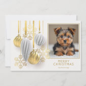 Gold and Silver Christmas Ornaments Photo Feestdagenkaart (Voorkant)