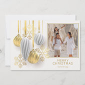 Gold and Silver Christmas Ornaments Photo Feestdagenkaart (Voorkant)