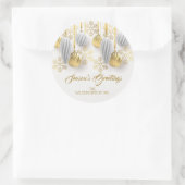 Gold and Silver Christmas Ornaments Ronde Sticker (Tas)