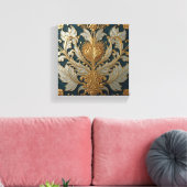 Gold and Silver Floral Ornament Canvas Afdruk (Insitu (Woonkamer))