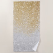 Gold and Silver Glitter Ombre Luxury Design  Strandlaken (Voorkant)