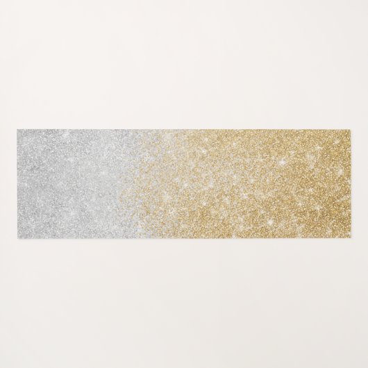 Gold and Silver Glitter Ombre Luxury Design  Yogamat (Achterkant (horizontaal))