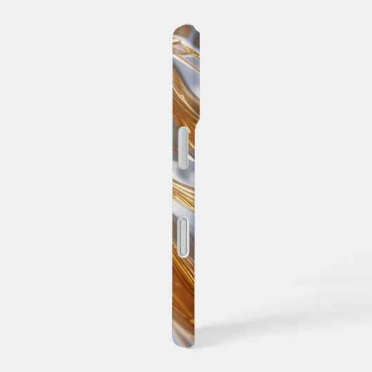 Gold and Silver Liquid Metal – Luxury Abstract iPhone 16 Hoesje (Rechterkant)