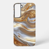 Gold and Silver Liquid Metal – Luxury Abstract Samsung Galaxy Hoesje (Achterkant)