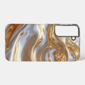 Gold and Silver Liquid Metal – Luxury Abstract Samsung Galaxy Hoesje (Achterkant horizontaal)