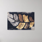Gold and Silver Metallic Leaves Elegant Botanical Canvas Afdruk (Voorkant)
