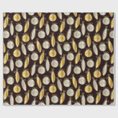 Gold And Silver Tree Ornaments Wrapping Paper Cadeaupapier (Vlak)