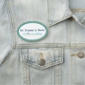 Gold and Teal Bling NAME TAG (In situ)