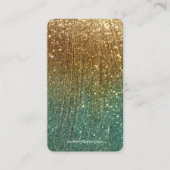 Gold and Teal Glitter Gradient Earring Display  Visitekaartje (Voorkant)