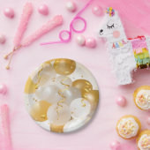 Gold and White Balloons Party Papieren Bordje (Feest)