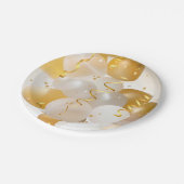 Gold and White Balloons Party Papieren Bordje (Gekanteld)