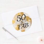 Gold and White Balloons Party Ronde Sticker (Envelop)