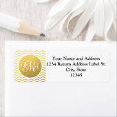 Gold and White Chevron Monogrammed Personalized Etiket (Insitu)