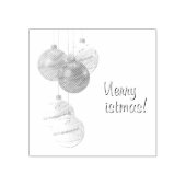 Gold and White Christmas Balls Custom Text Rubberstempel (Afrduk)