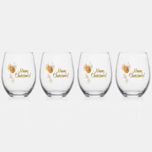 Gold and White Christmas Balls Custom Text