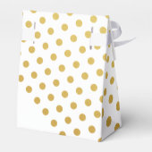 Gold and White Polka Dot Pattern Bedankdoosjes (Achterkant)