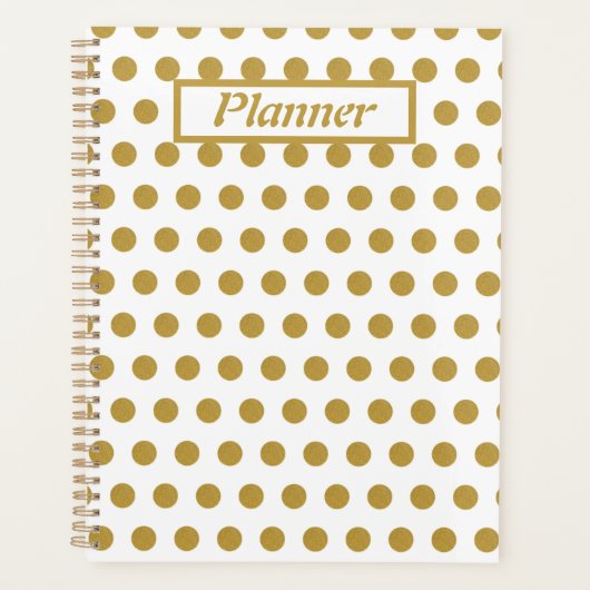 Gold and white Polka dots Planner (Voorkant)