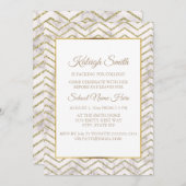 Gold and White Trunk Party "Off to College" uitnod Kaart (Voorkant / Achterkant)