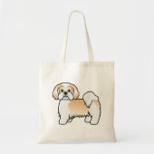 Gold and White Yellow Lhasa Apso cartoon Dog Tote Bag (Voorkant)