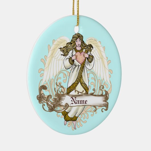 Gold Angel Heart ornament (Rechts)