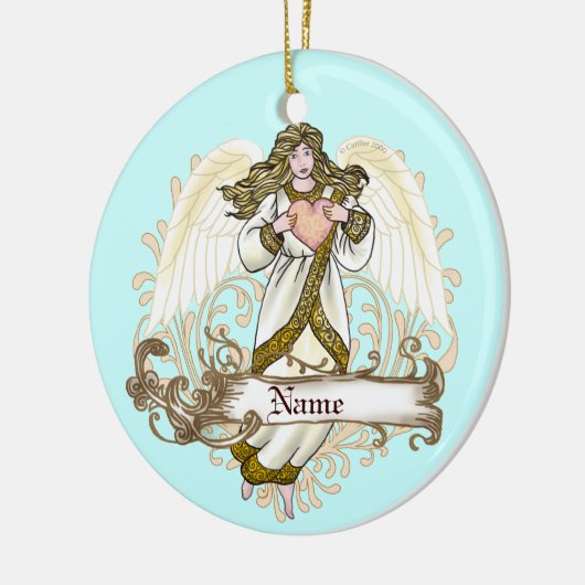 Gold Angel Heart ornament (Links)