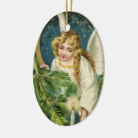 Gold Angel - kerstnacht  feestdag - Aangepast Keramisch Ornament (Links)