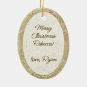 Gold Angel - kerstnacht  feestdag - Aangepast Keramisch Ornament (Achterkant)