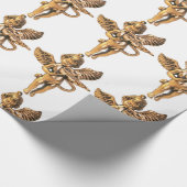 Gold Angel-kerstvakantie-decoratie Cadeaupapier (Hoek)