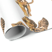 Gold Angel-kerstvakantie-decoratie Cadeaupapier (Rol Hoek)