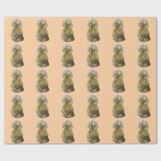 Gold Angel Light Gold Wrapping Paper Cadeaupapier (Vlak)