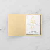 Gold Angel op zwart gevouwen vakantie Kaart (Binnen)