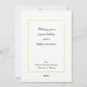 Gold Angel op zwarte kerst Feestdagenkaart (Achterkant)