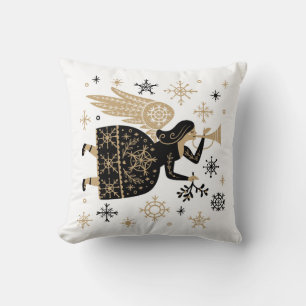 Gold Angel Stars Kerstkerst Carol Folkart Kussen